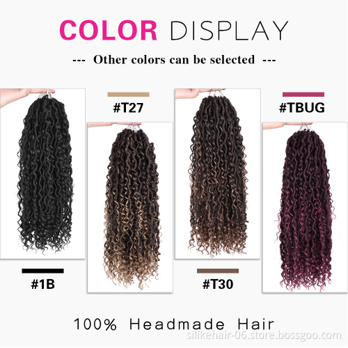 18inch Long Curly Ombre Brown Goddess Faux Locs Crochet Braiding Hair Women Fluffy Passion Twist Synthetic Hair Extensions